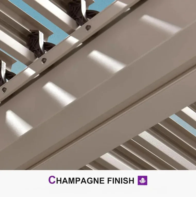 Modern Champagne Pergola with Adjustable Roof for Deck Backyard Garden 12' x 12'