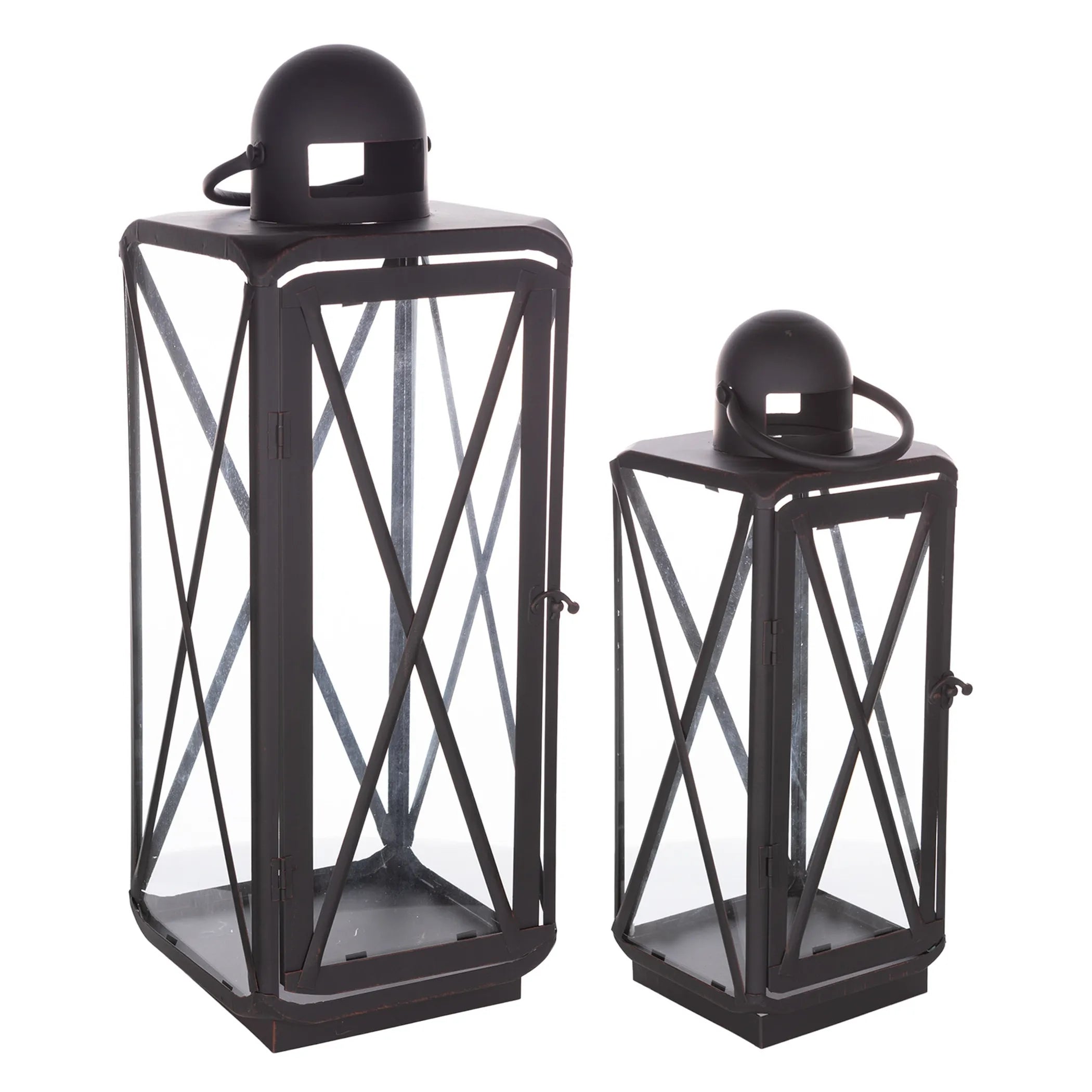 Traditional Curved Metal Lantern - Pack Of: Set of 2 | Materials: Metal | Décor style: Traditional