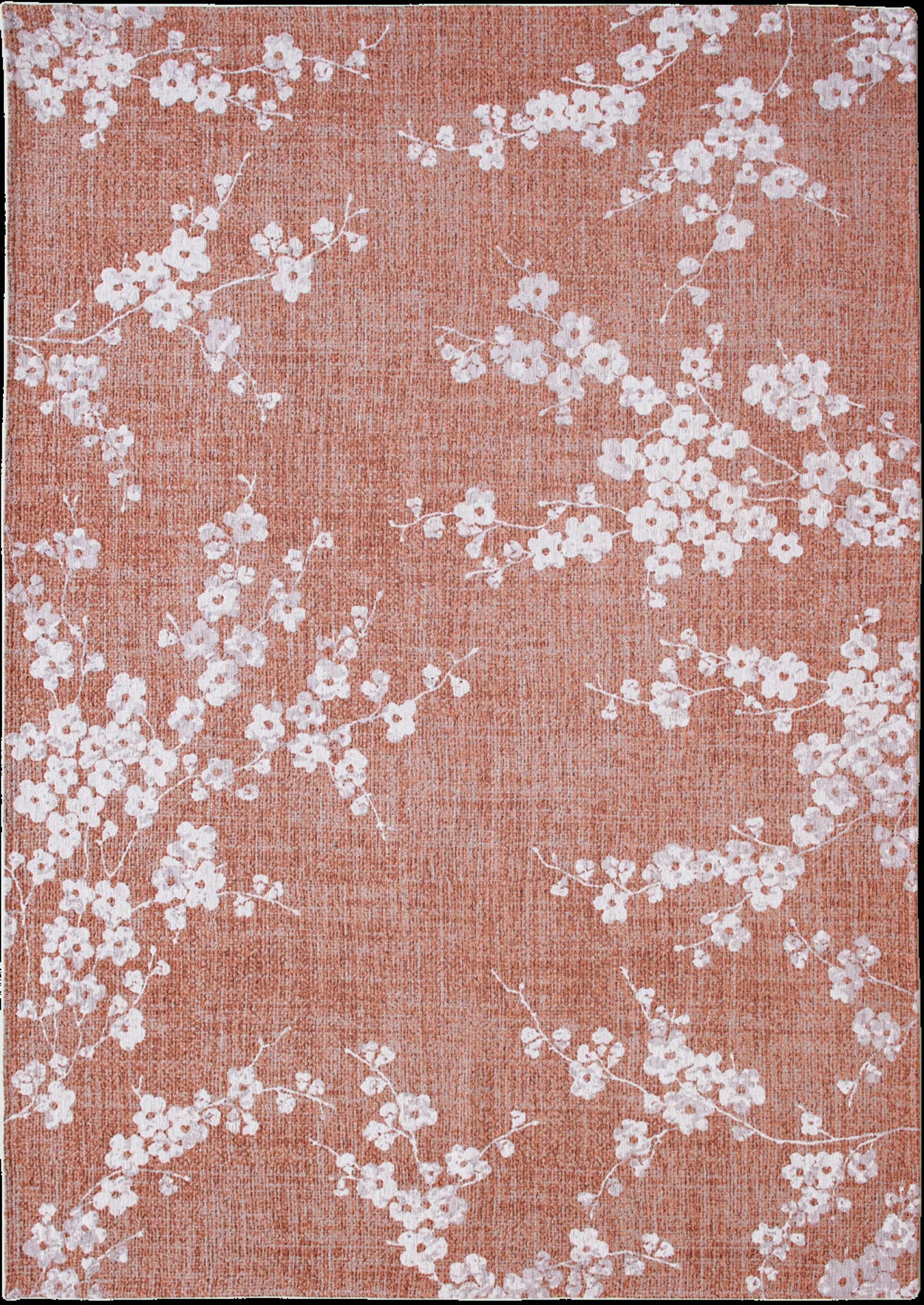 8' X 11' Red and White Oriental Non Skid Area Rug