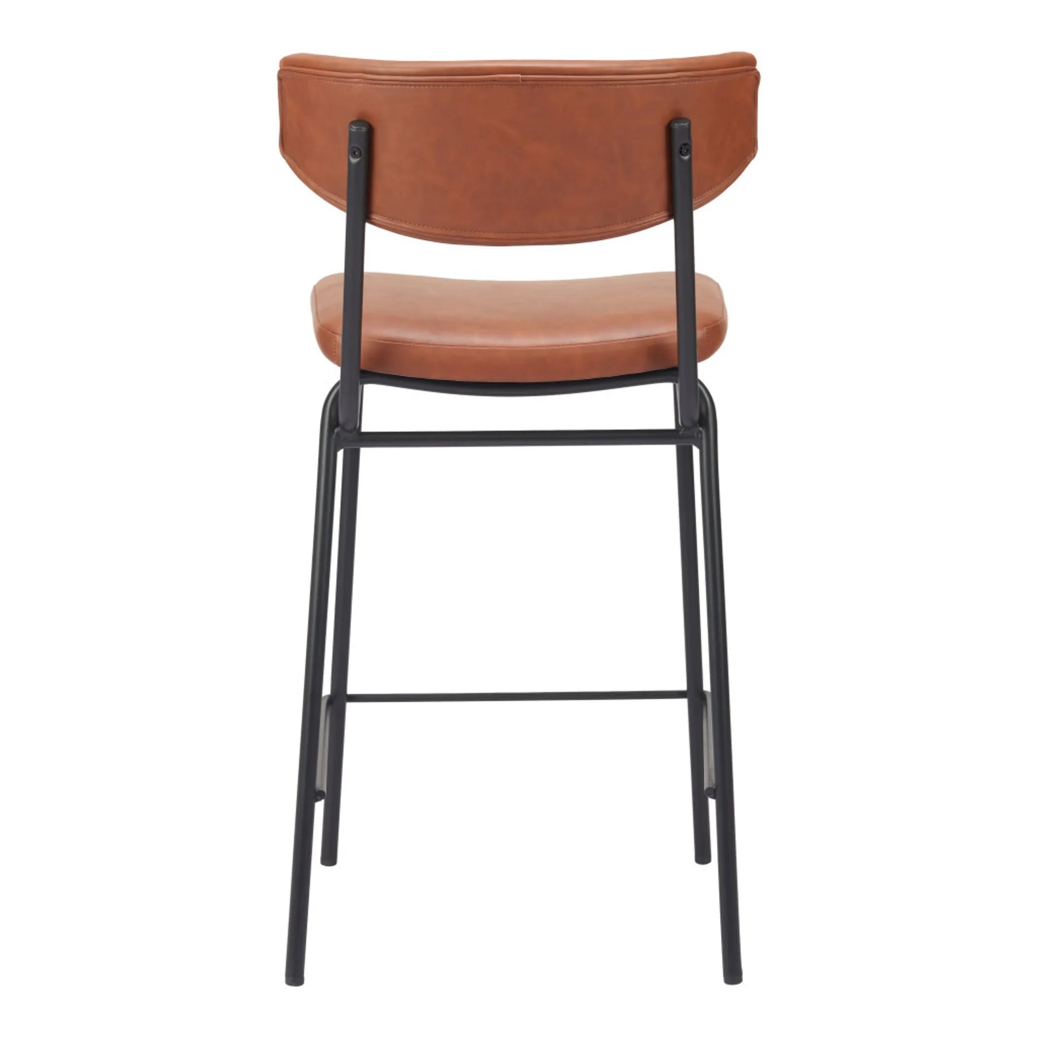 Faux Leather Steel Low Back Bar Height Bar Chairs