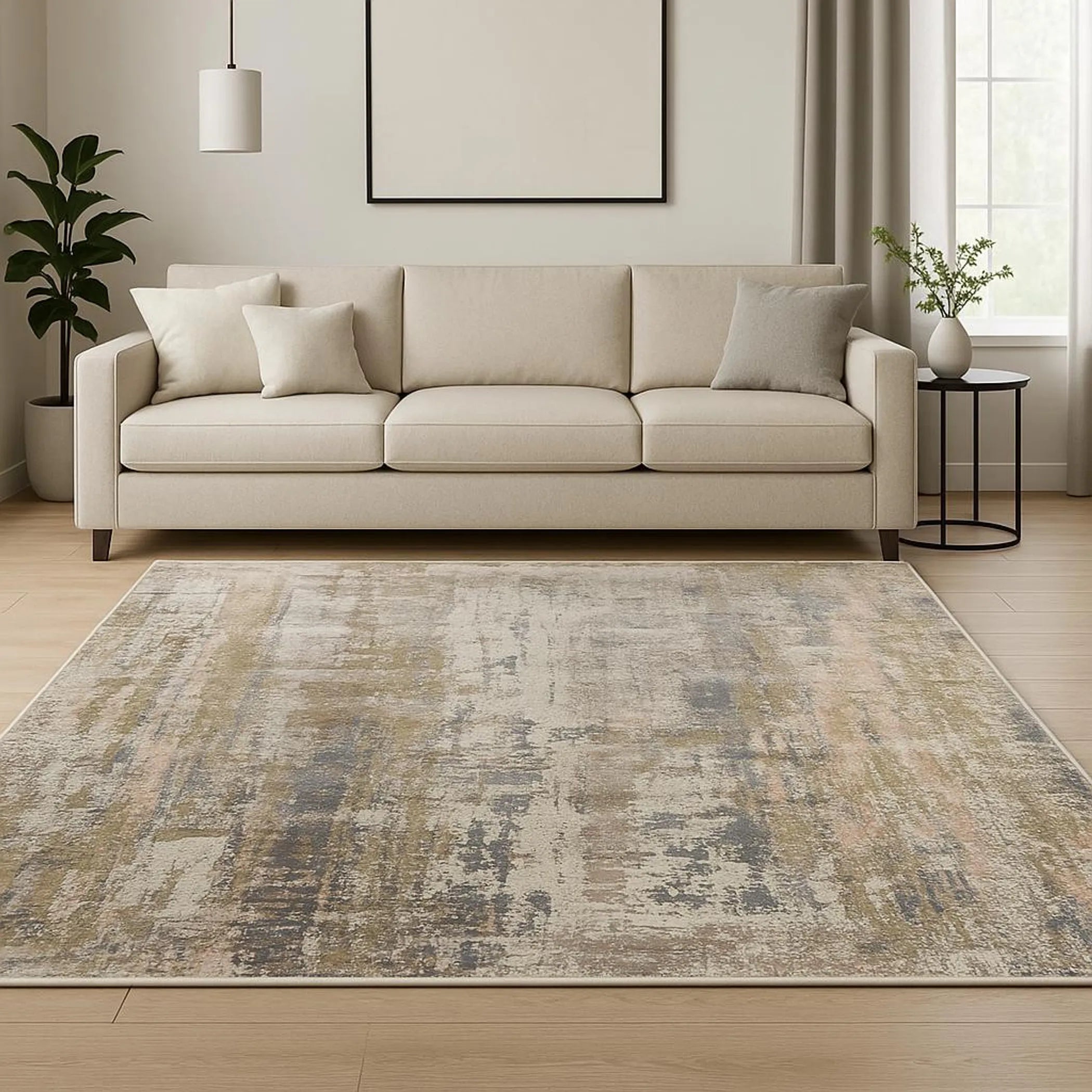 8' X 10' Blue Abstract Hand Knotted Area Rug
