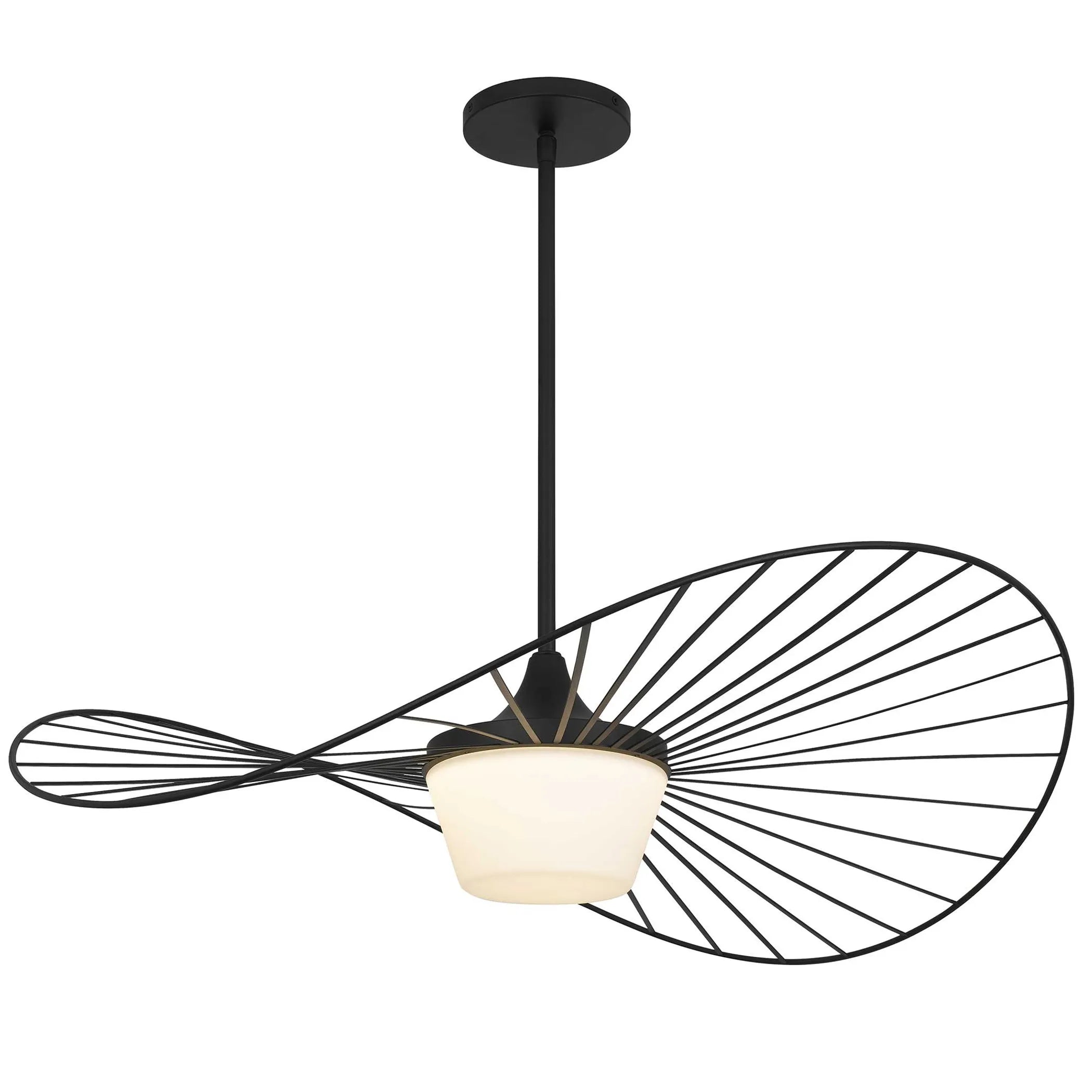 Aluminum Geometric Wavy LED Dimmable Outdoor Hanging Light