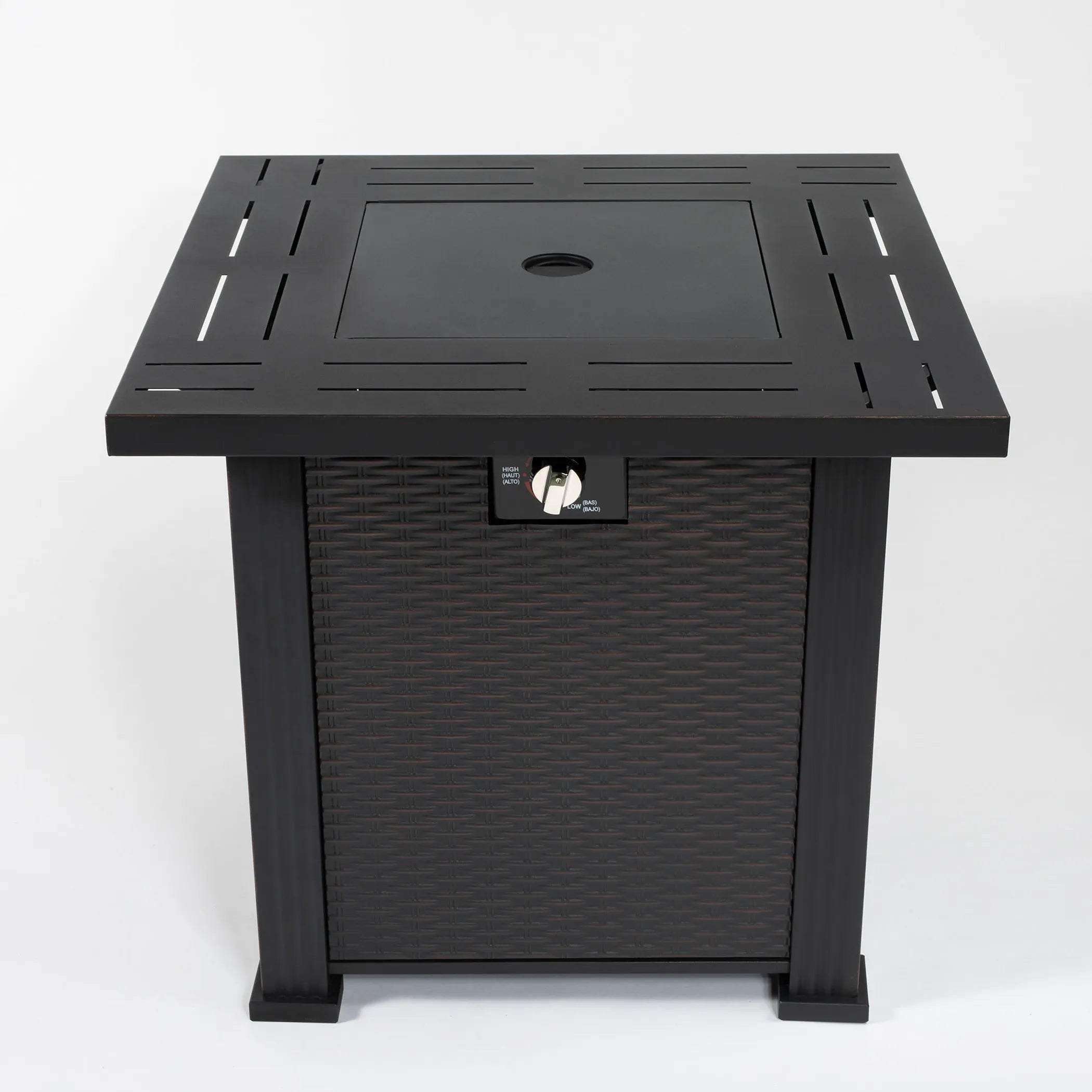 Steel Propane Square Fire Pit Table With Cover