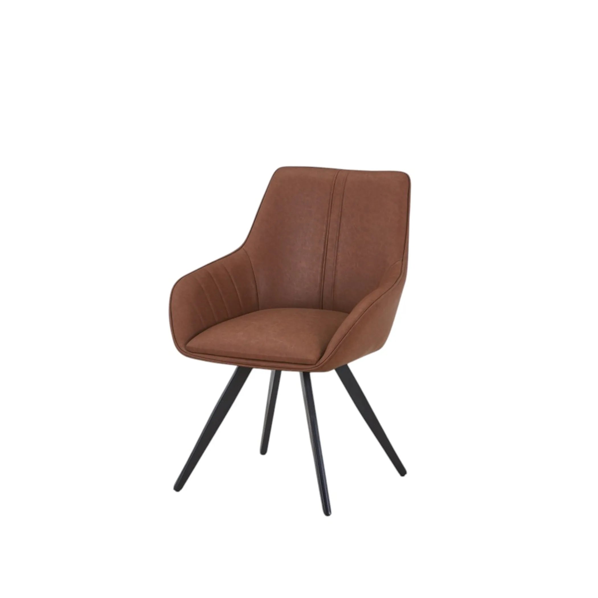 Faux Leather Wood Dining Arm Chairs