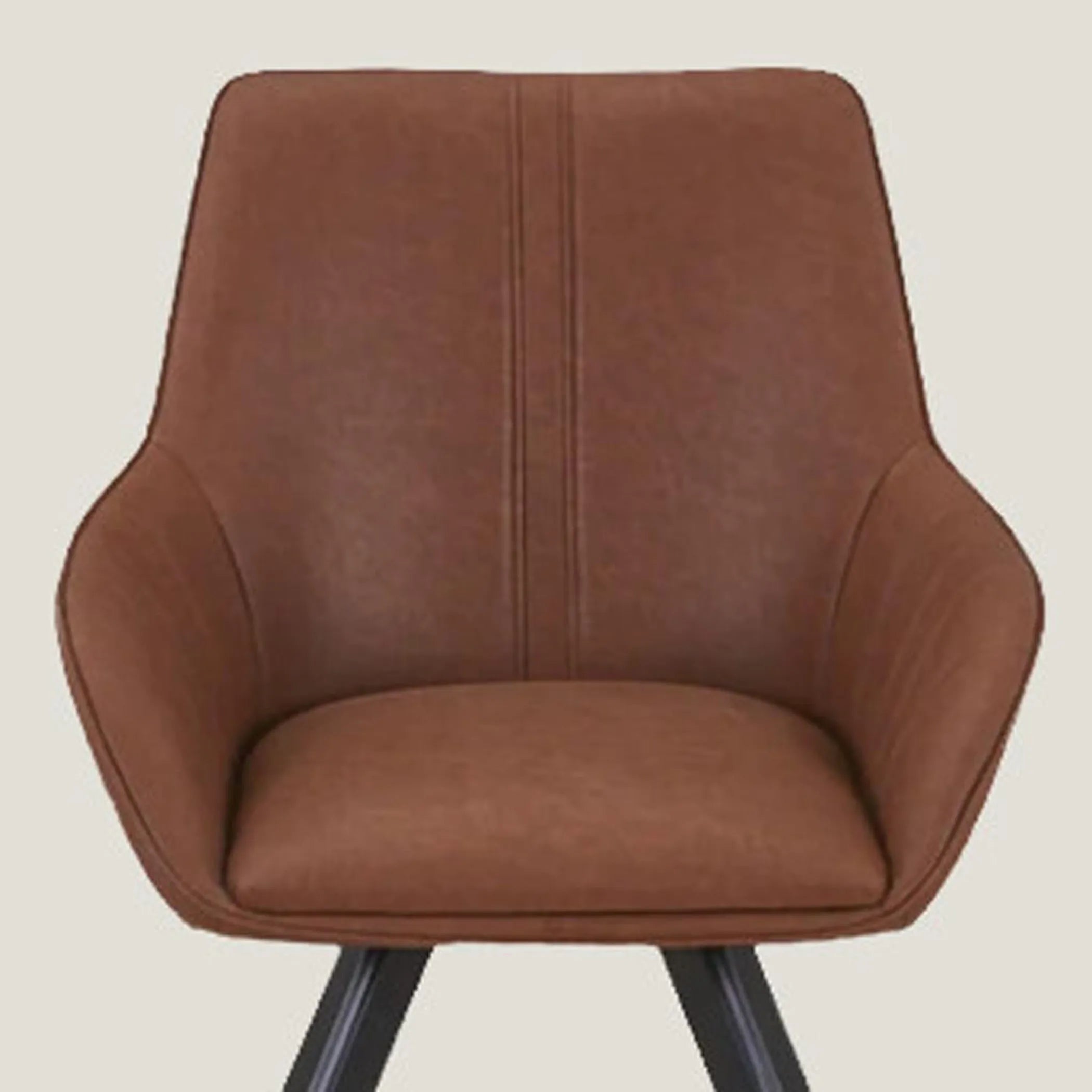 Faux Leather Wood Dining Arm Chairs