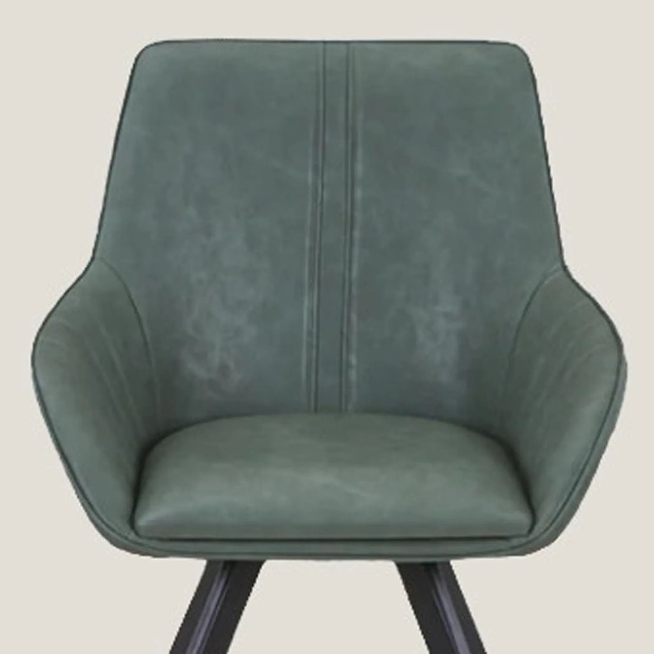 Faux Leather Wood Dining Arm Chairs