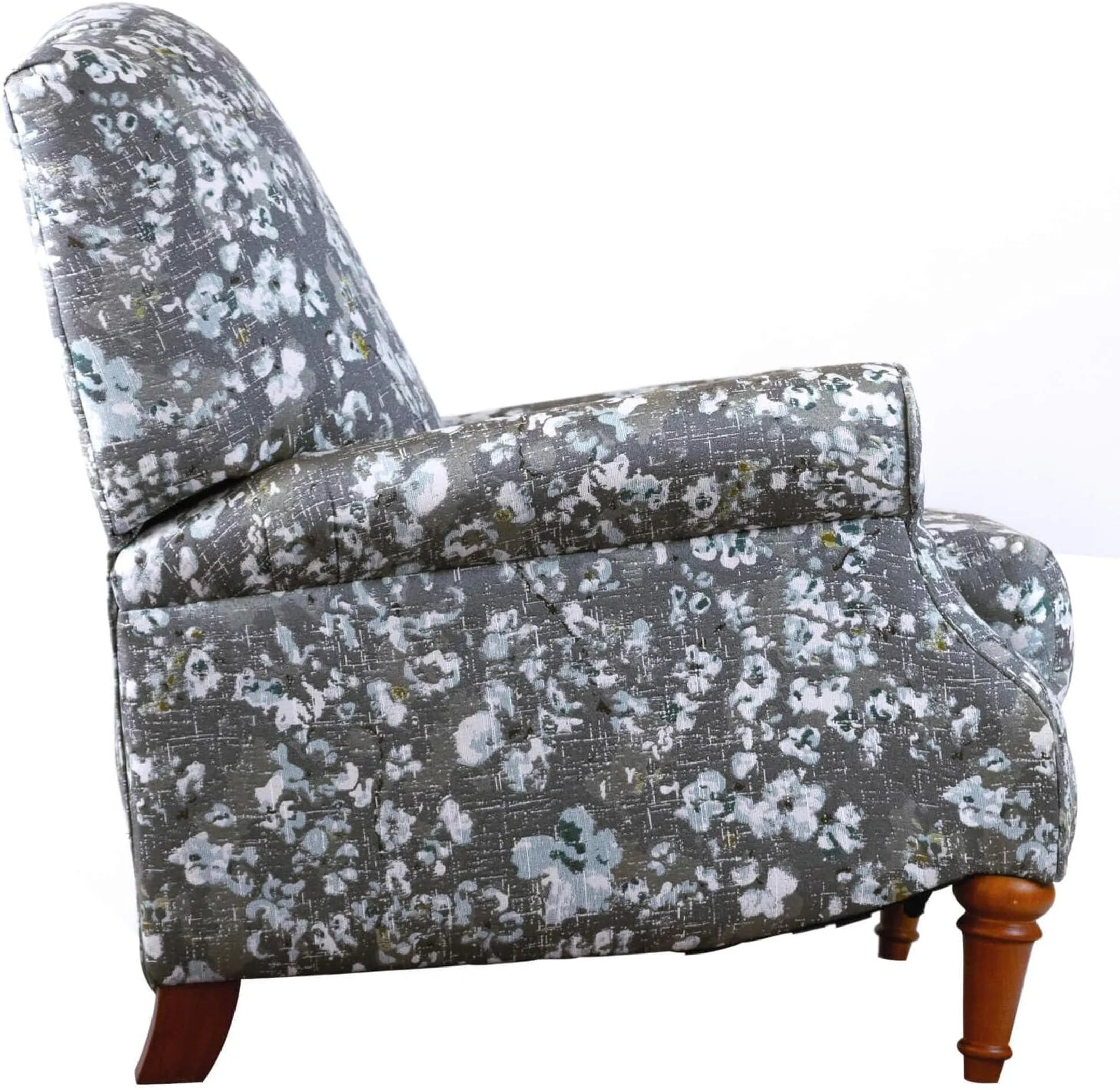 Sunset Trading Seascape Pushback Recliner | Manual Reclining Chair | Includes Two Matching Pillows | Blue Patterned