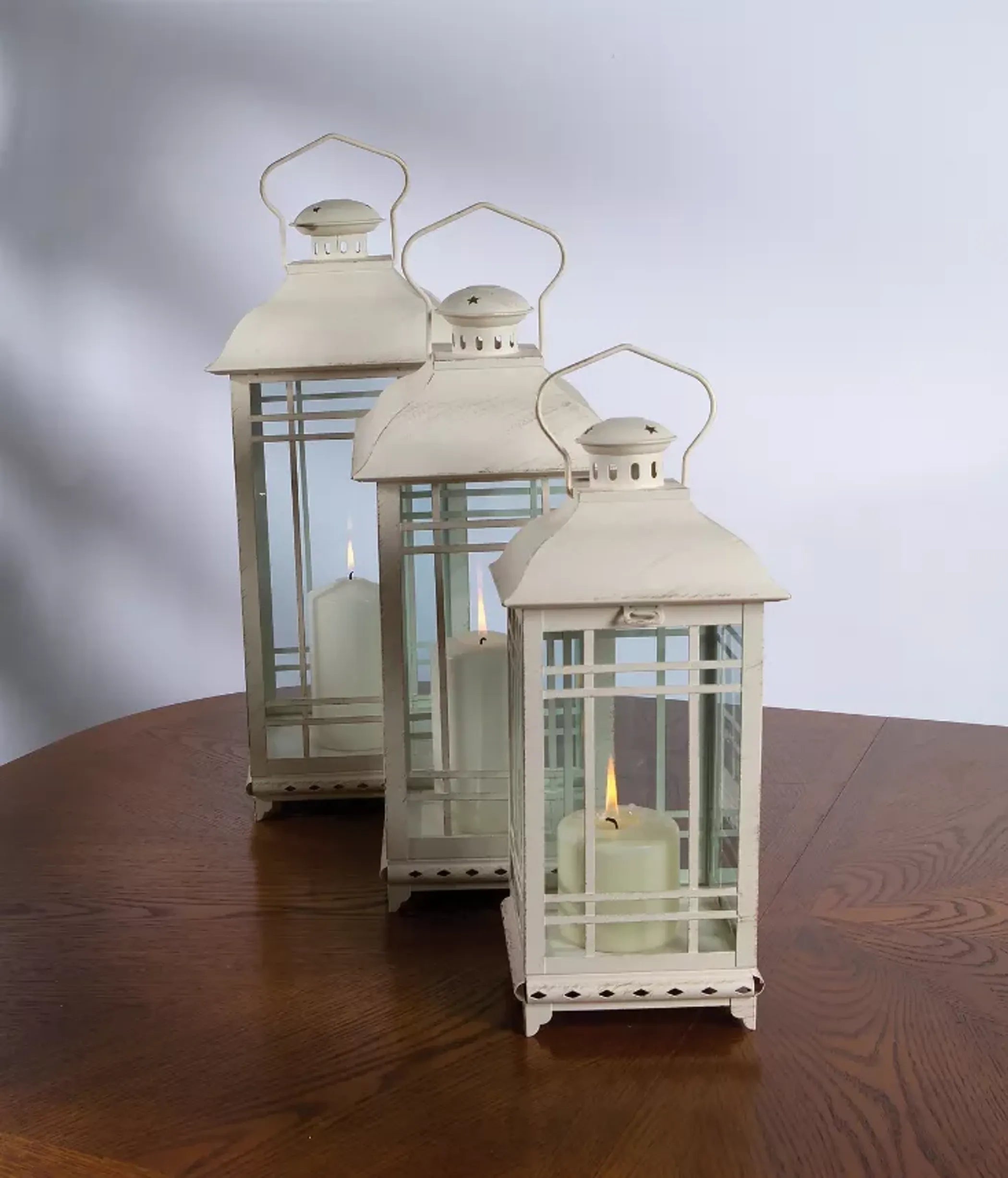 Lantern (Set of 3) 14"H, 17"H, 20"H Metal/Glass
