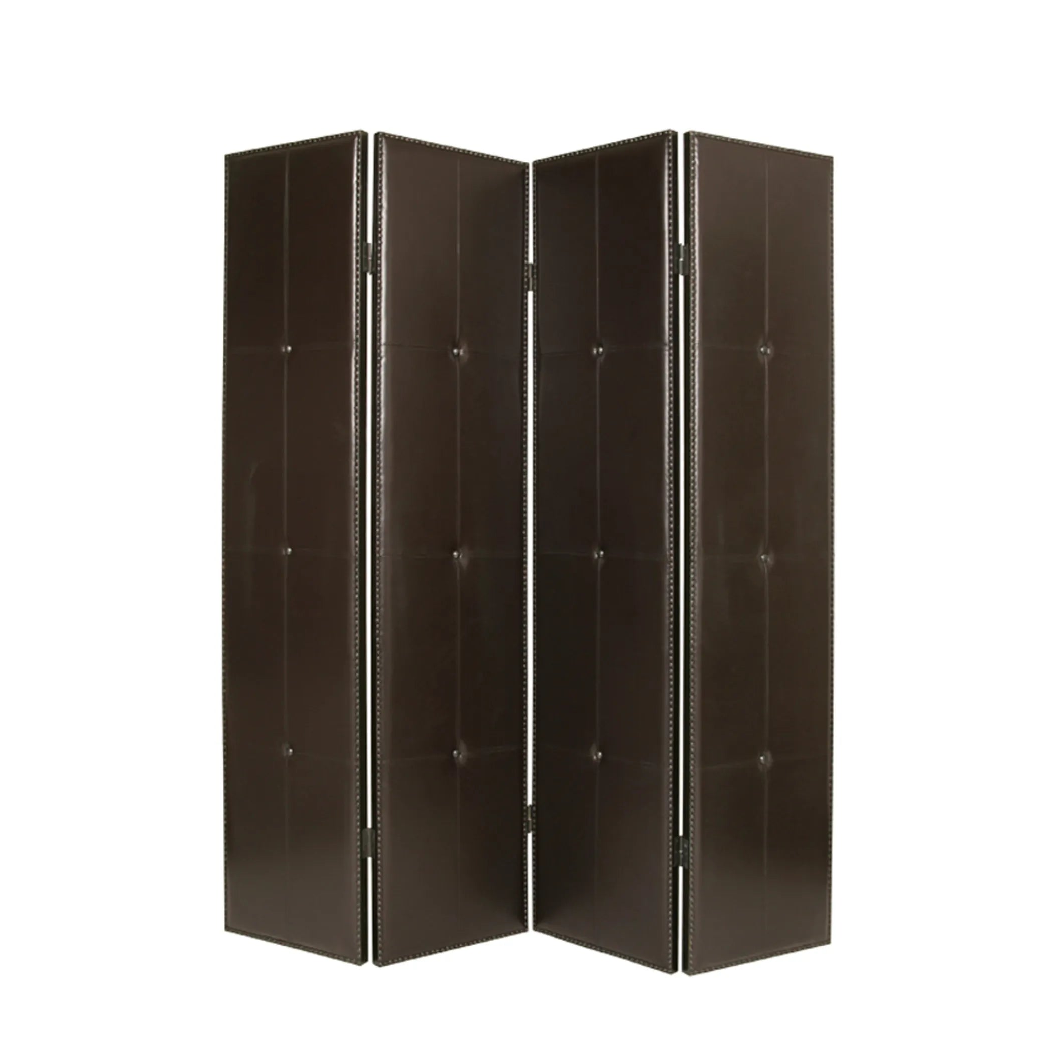 76" X 84" Brown Faux Leather Screen
