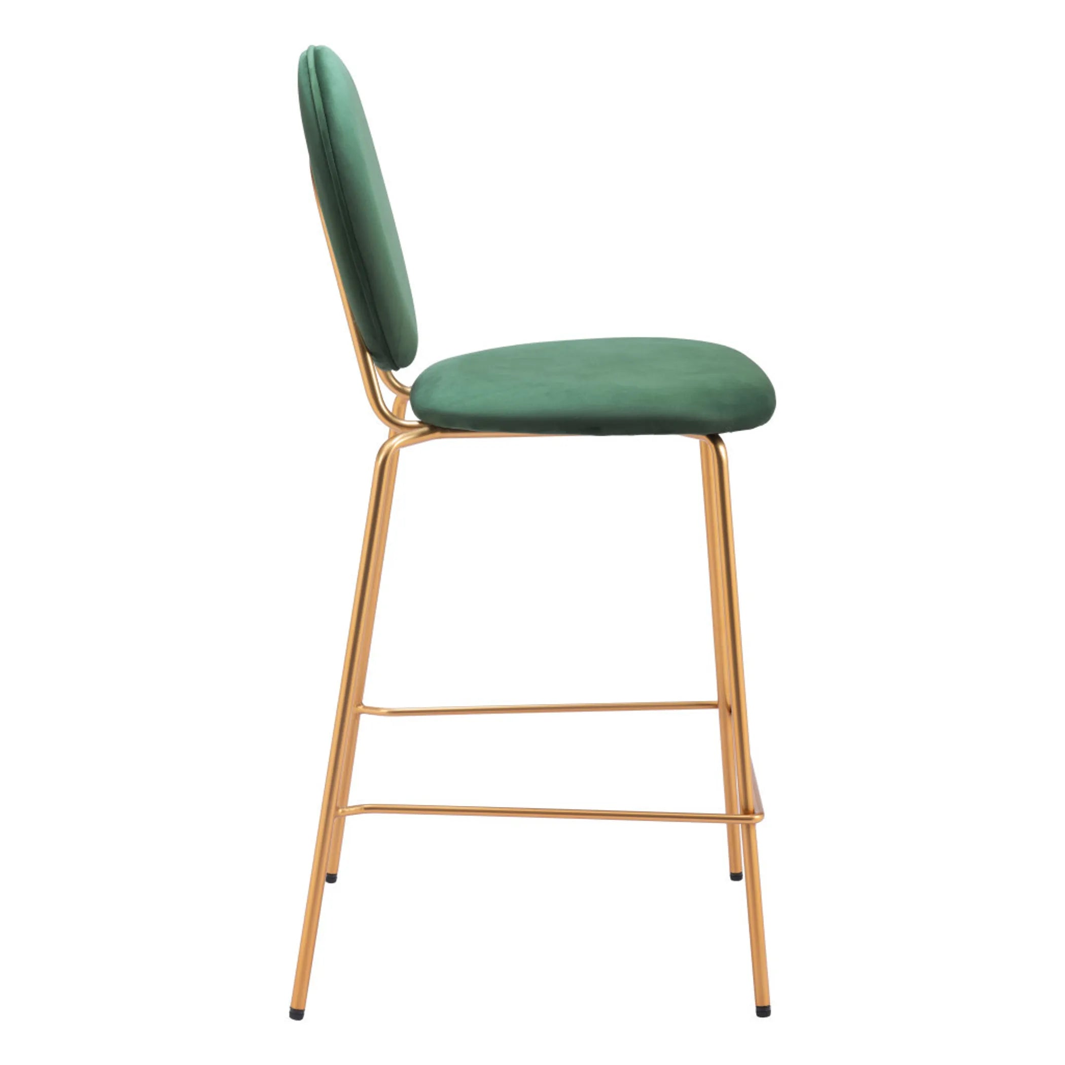26" Velvet Steel Counter Height Bar Chairs