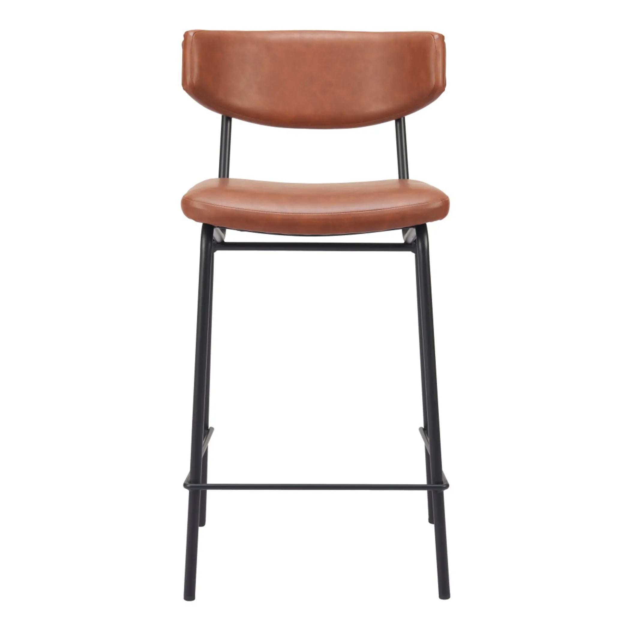 Faux Leather Steel Low Back Bar Height Bar Chairs