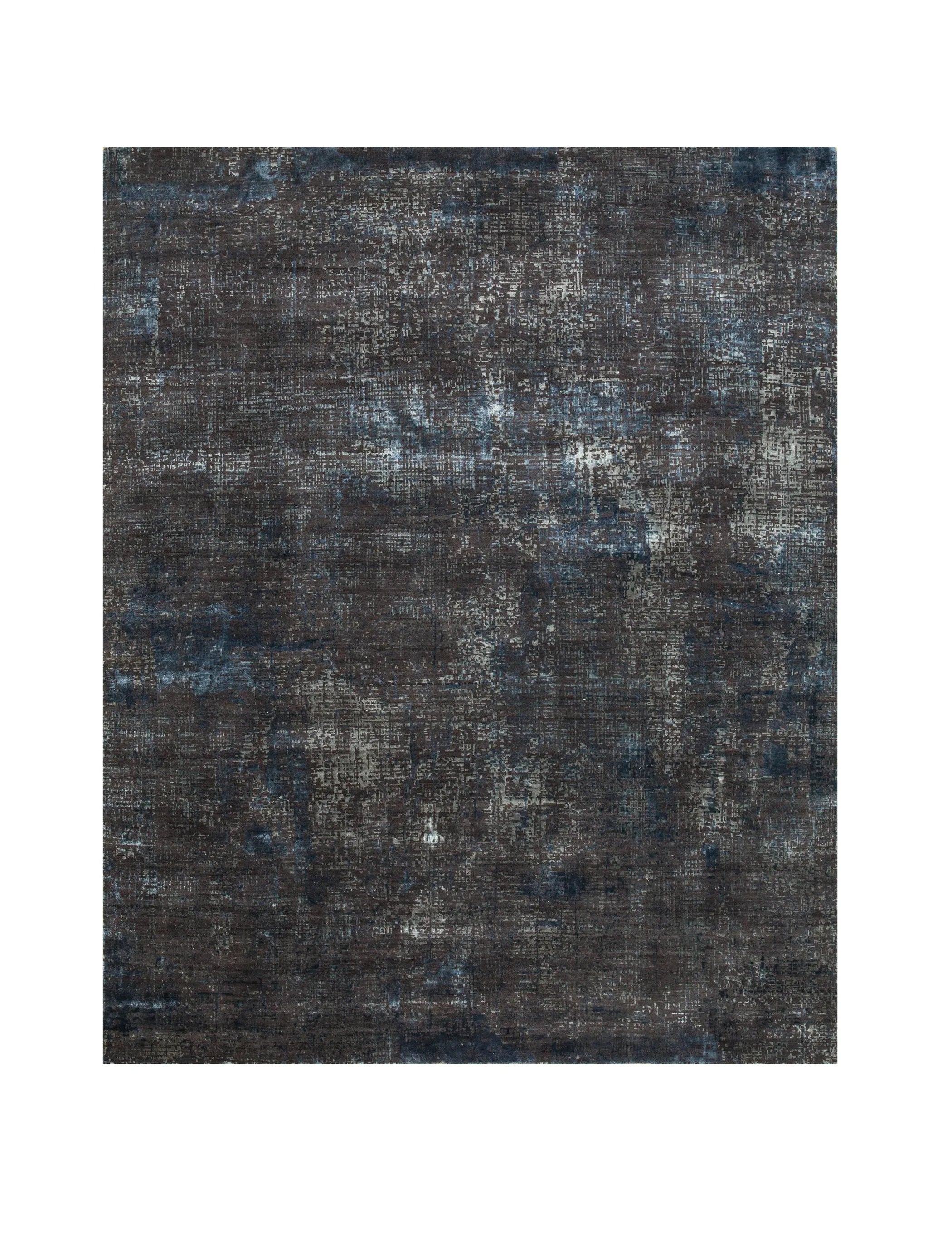 8' X 10' Blue Abstract Hand Knotted Area Rug