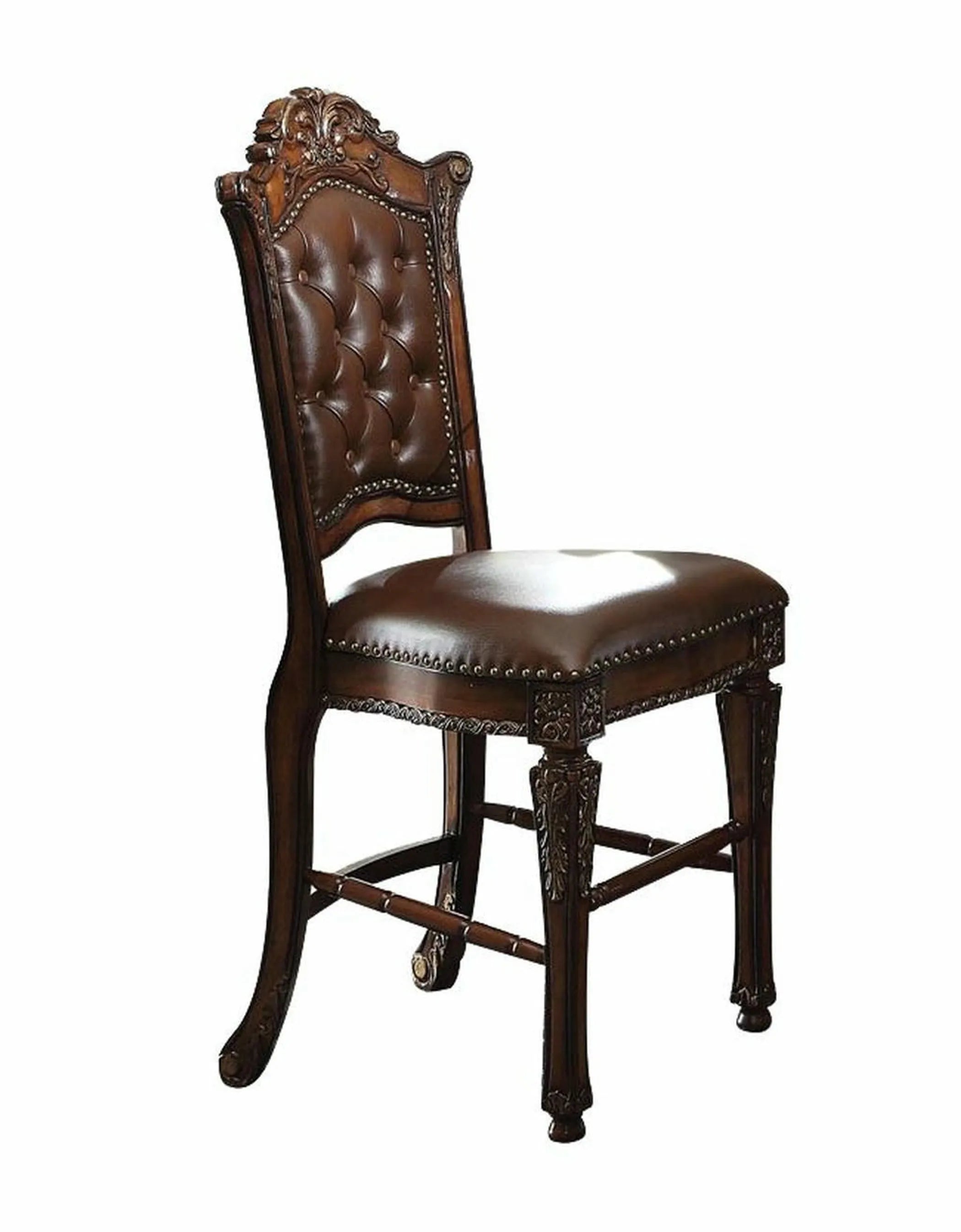 Faux Leather Wood Counter Height Bar Chairs