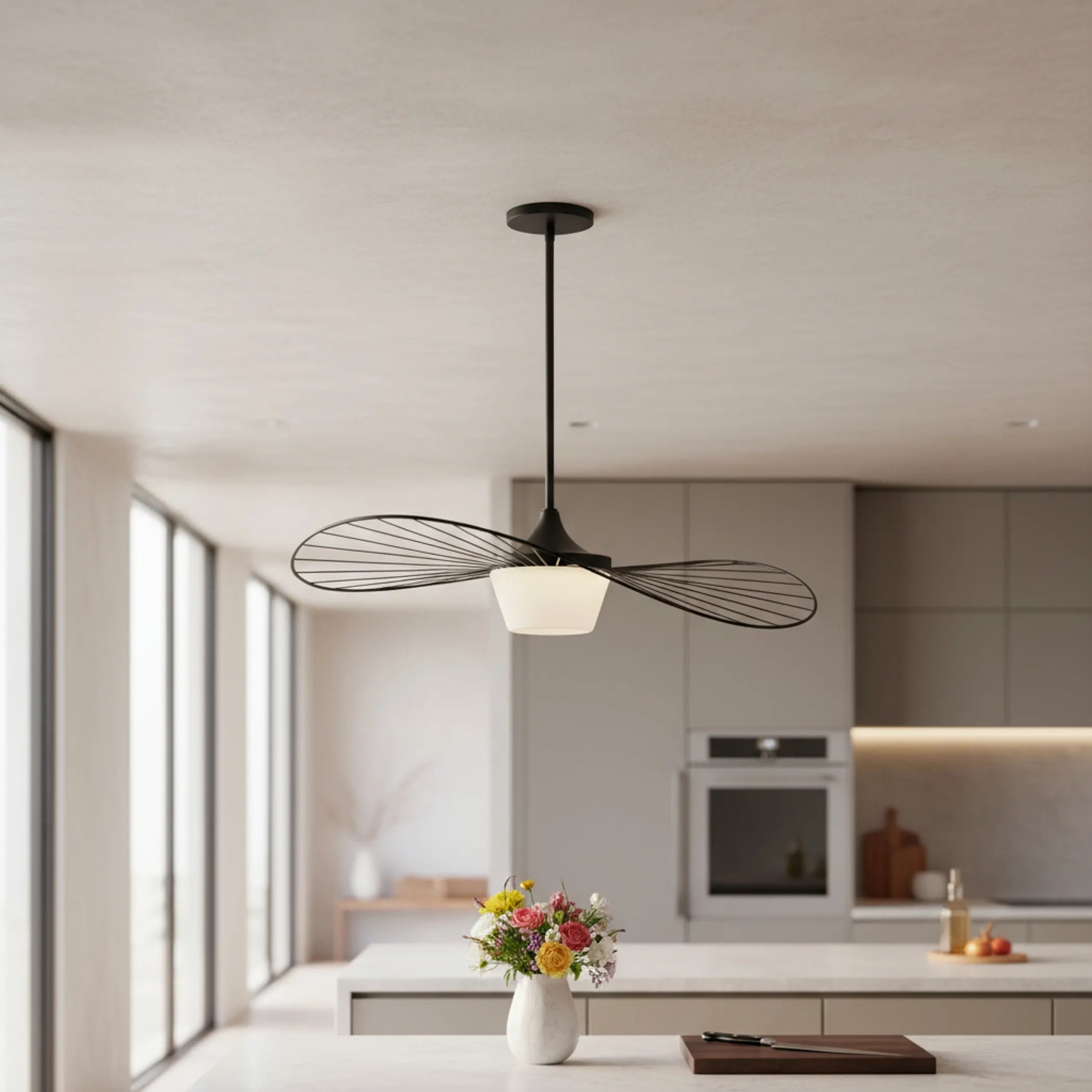 Aluminum Geometric Wavy LED Dimmable Outdoor Hanging Light