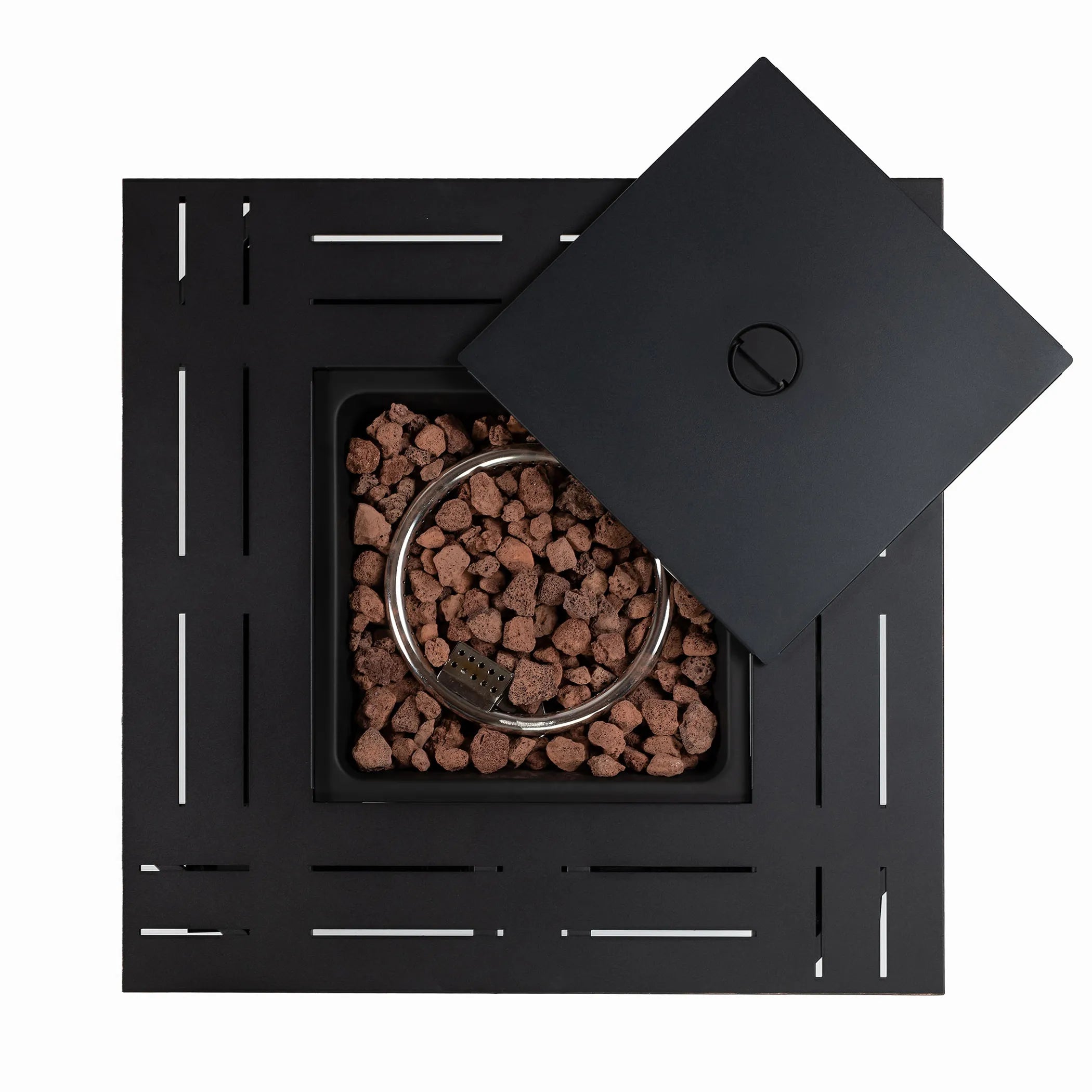 Steel Propane Square Fire Pit Table With Cover