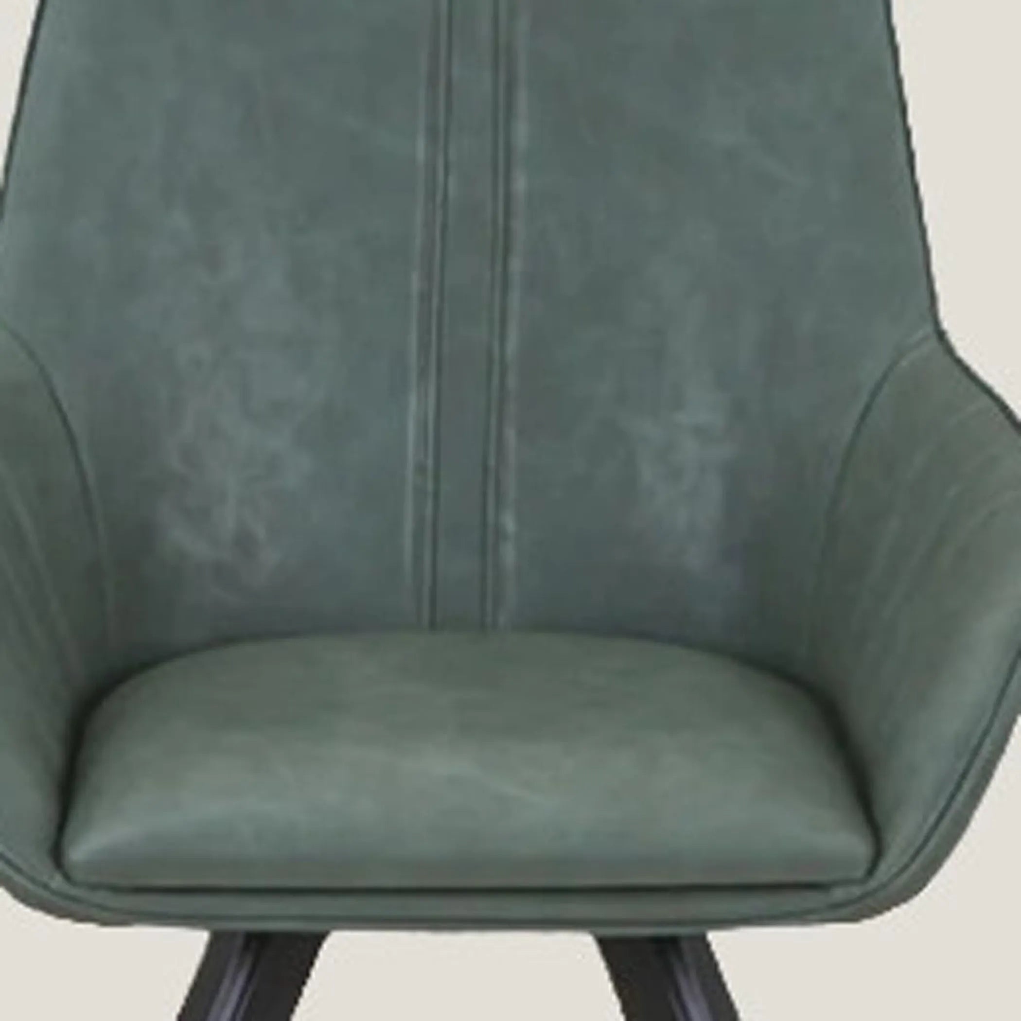 Faux Leather Wood Dining Arm Chairs
