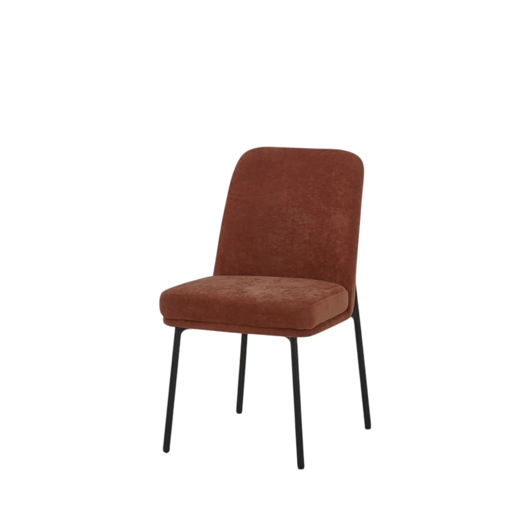 Burnt Boucle Wood Dining Side Chairs