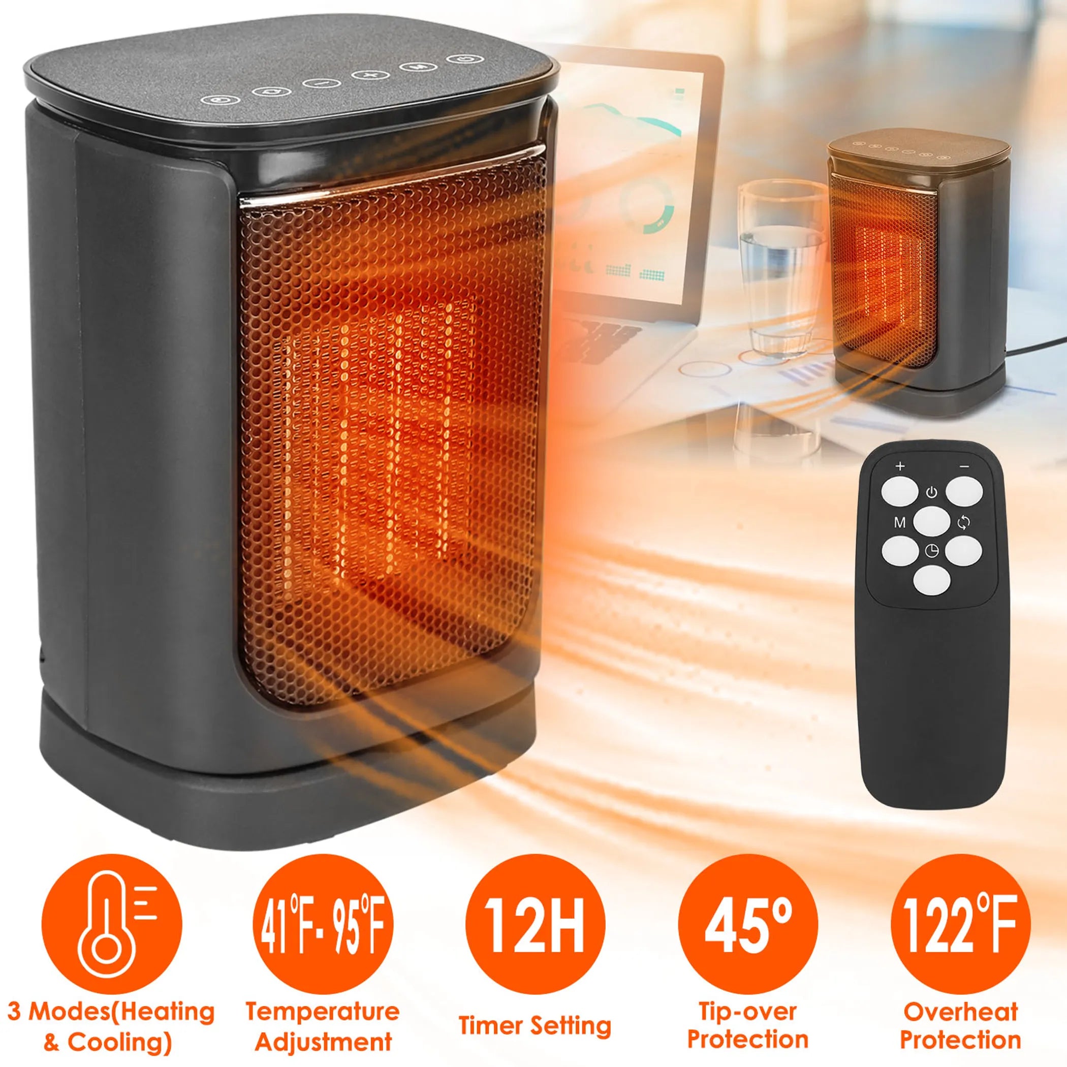 1500W Electric Space Heater Ceramic Heater Fan