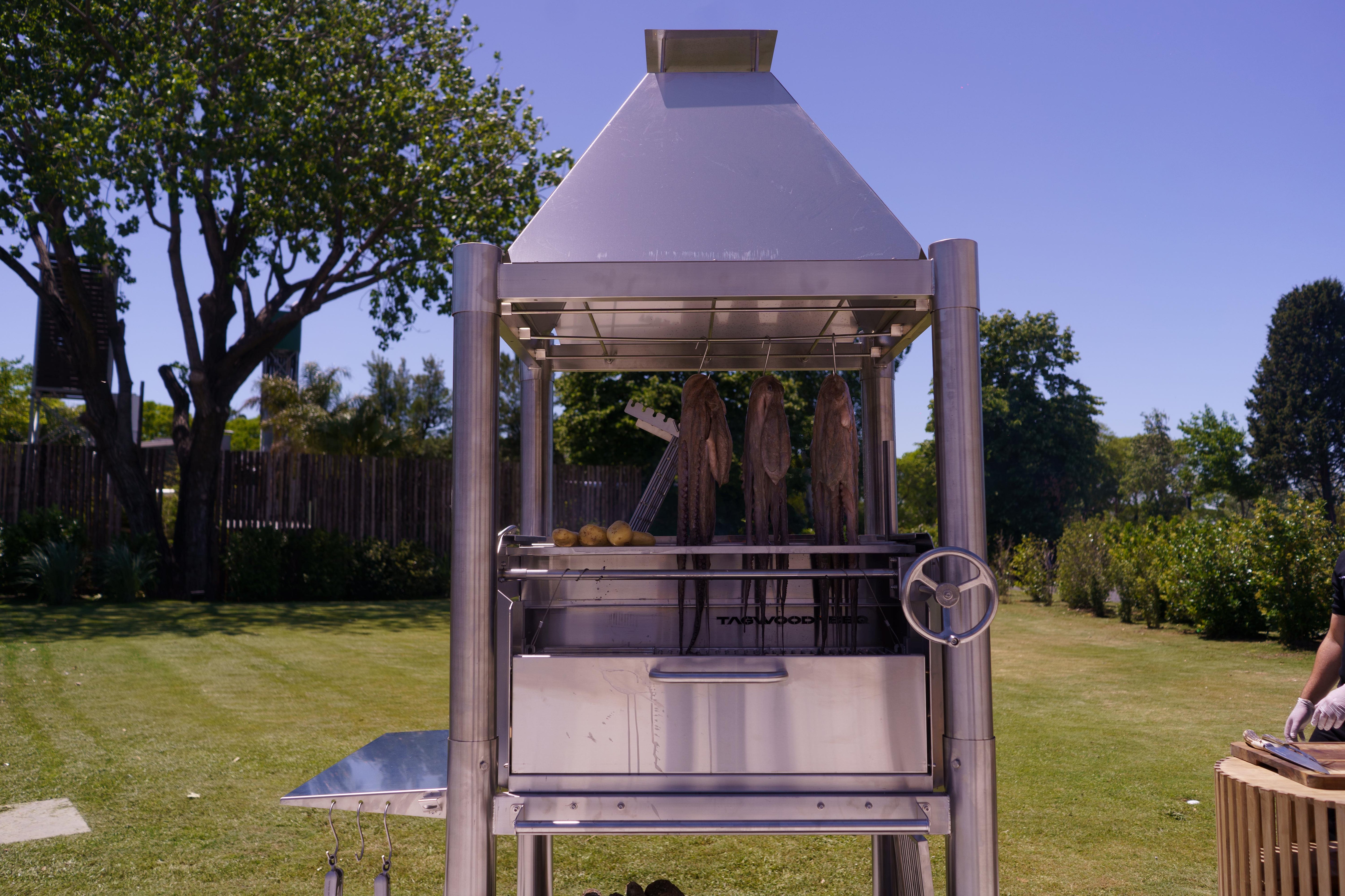 Tagwood BBQ Argentine Santa Maria Wood Fire & Charcoal Gaucho Grill all Stainless Steel | BBQ02SS OPEN FIRE COOKING - PRE-ORDER